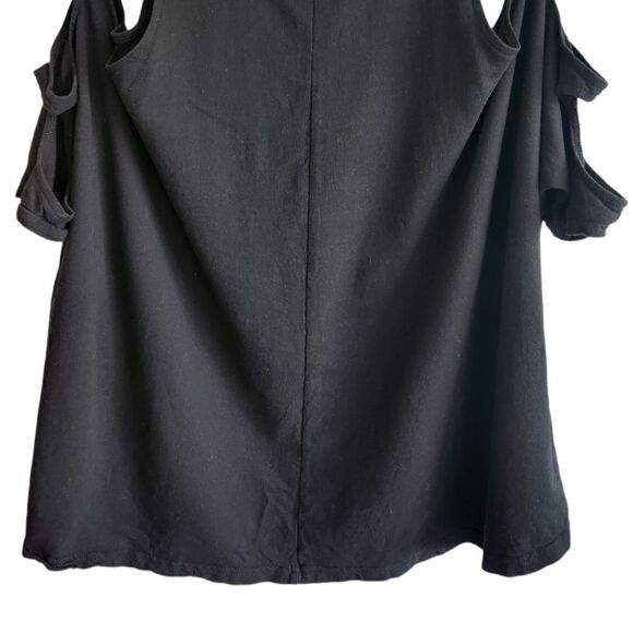 Forever 21 Lips Black Studded Cold Shoulder Top - Picture 4 of 6